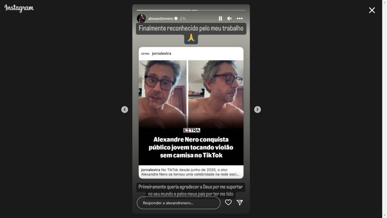 Alexandre Nero surgiu sem camisa e ironizou situação (Foto: Reprodução/ Instagram)