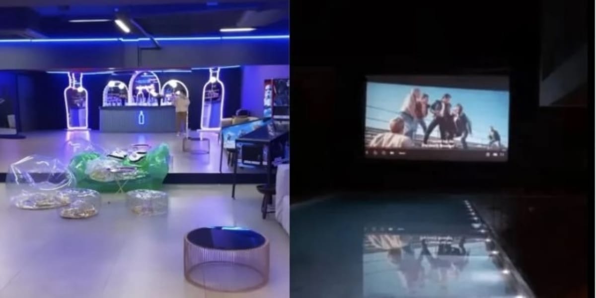 Balada particular e sala de cinema da mansão (Reprodução: Youtube)