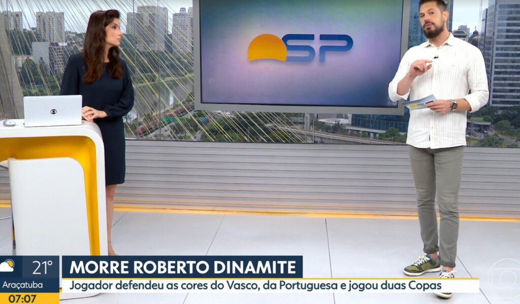 Sabina Simonato e Renato Cury durante o Bom Dia São Paulo- Foto: Reprodução/Globo