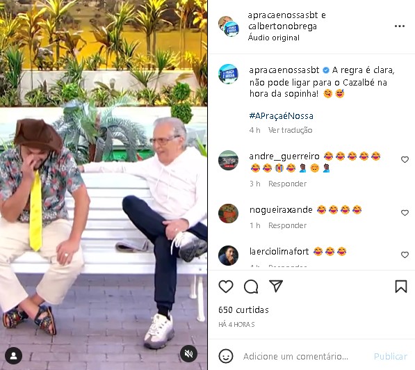 Carlos Alberto de Nóbrega acabou sendo exposto por humorista da Praça é Nossa no SBT (Foto: Reprodução/ Instagram)