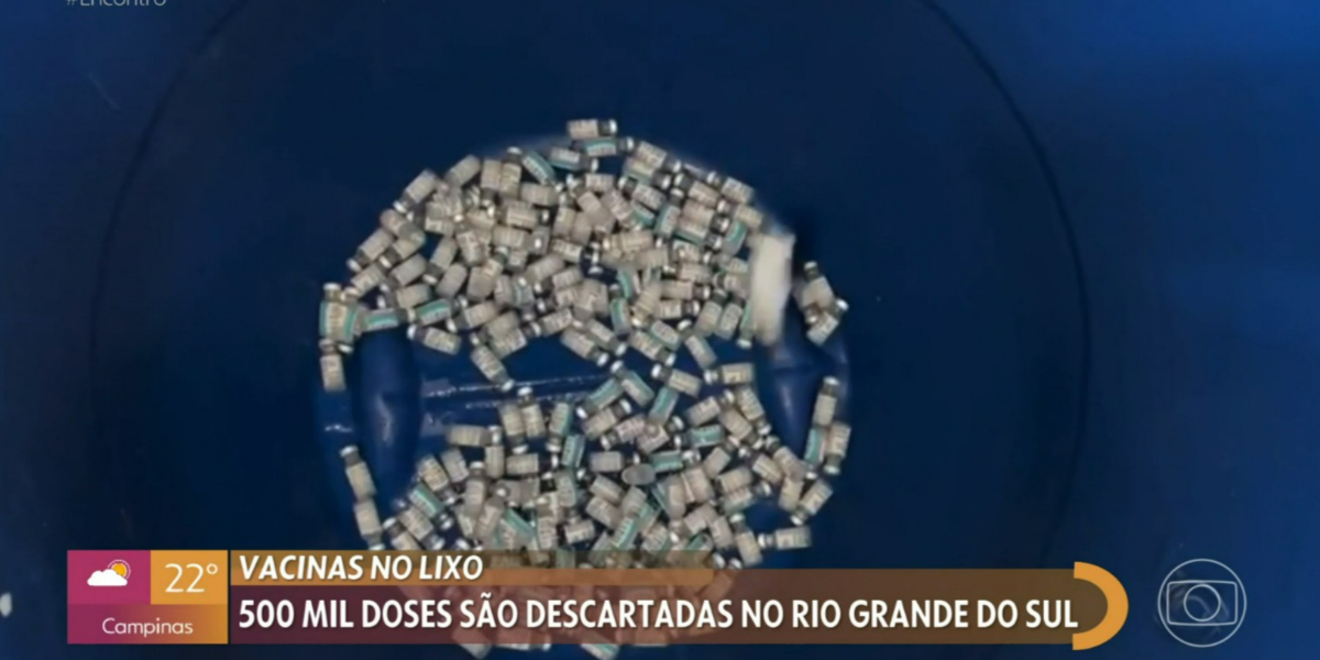 "Encontro" mostrou doses da vacina no lixo (Foto: Reprodução/TV Globo)