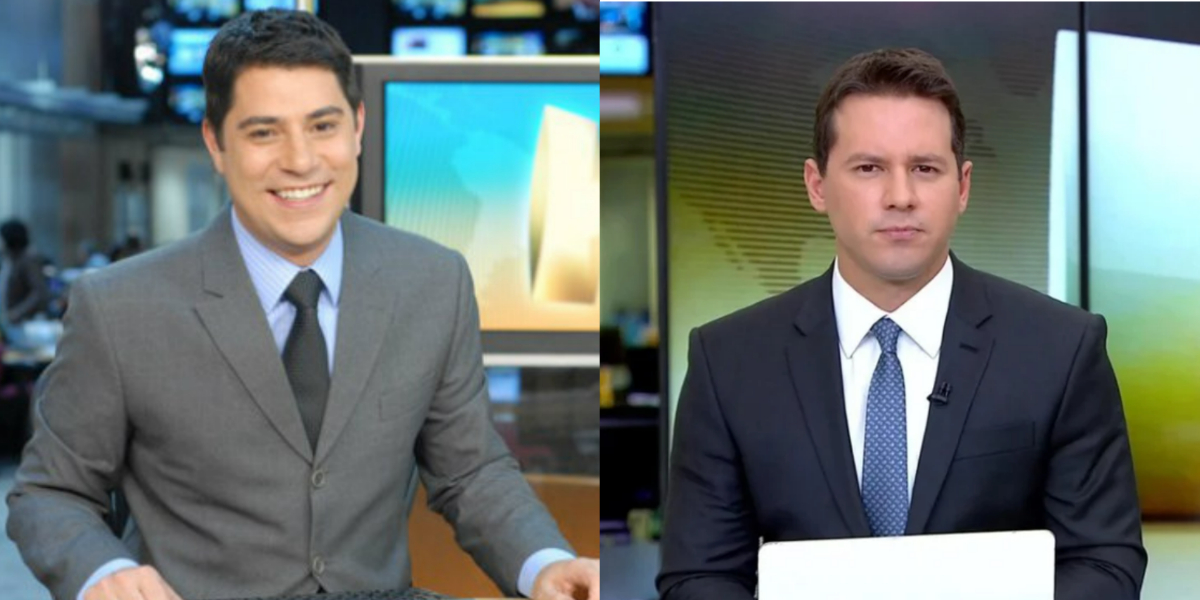 Evaristo Costa e Dony De Nuccio no "Jornal Hoje" (Foto: Divulgação/TV Globo)