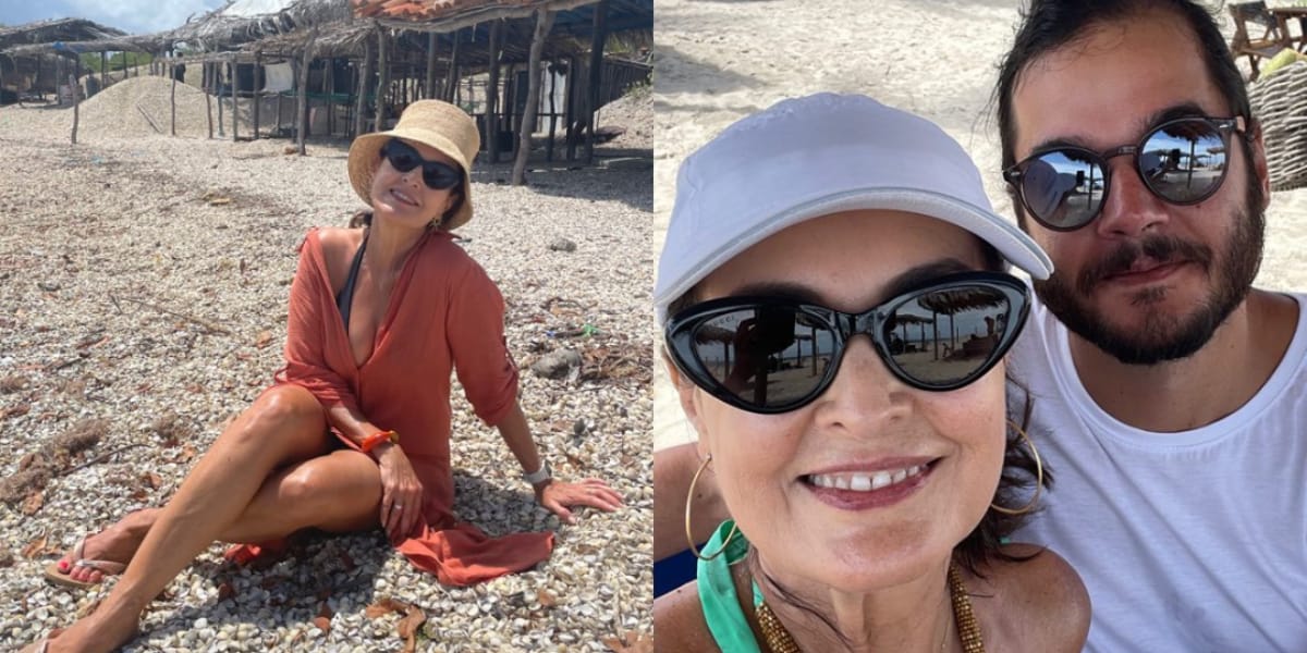 Fátima Bernardes aproveitou suas férias para descansar na praia ao lado de seu namorado, Túlio Gadêlha (Reprodução: Instagram)