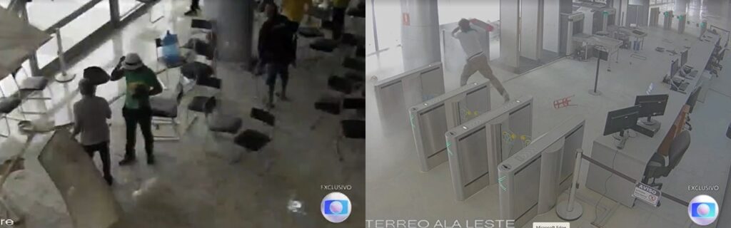 Globo exibiu imagens dos ataques dentro dos prédios públicos em Brasília