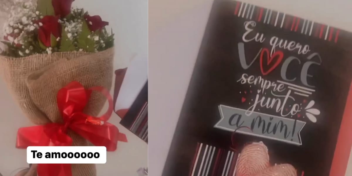 Gretchen mostrou o presente que ganhou de seu marido, Esdras de Souza, um lindo buquê de flores (Reprodução: Instagram)