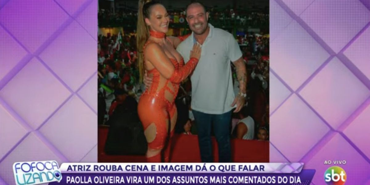 Paolla Oliveira e Diogo Nogueira no ensaio da Grande Rio (Reprodução)