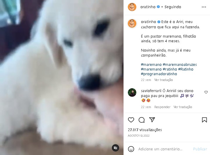 Ratinho surpreendeu ao expor em vídeo o novo integrante de sua família (Foto: Reprodução)