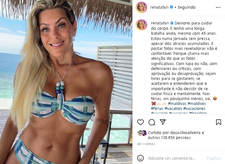 Renata Fan ostentou o corpo escultural e surpreendeu seus seguidores de plantão (Foto: Reprodução/ Instagram)