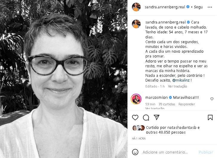 Sandra Annenberg postou textão e chocou com recado (Foto: Reprodução/ Instagram)