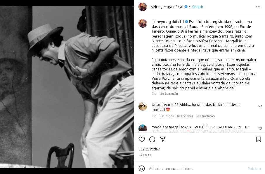 Sidney Magal se declarou publicamente para sua amada esposa (Foto: Reprodução/ Instagram)