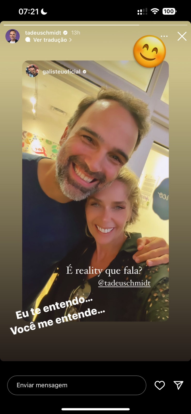 Tadeu Schmidt e Adriane Galisteu (Imagem: Reprodução)