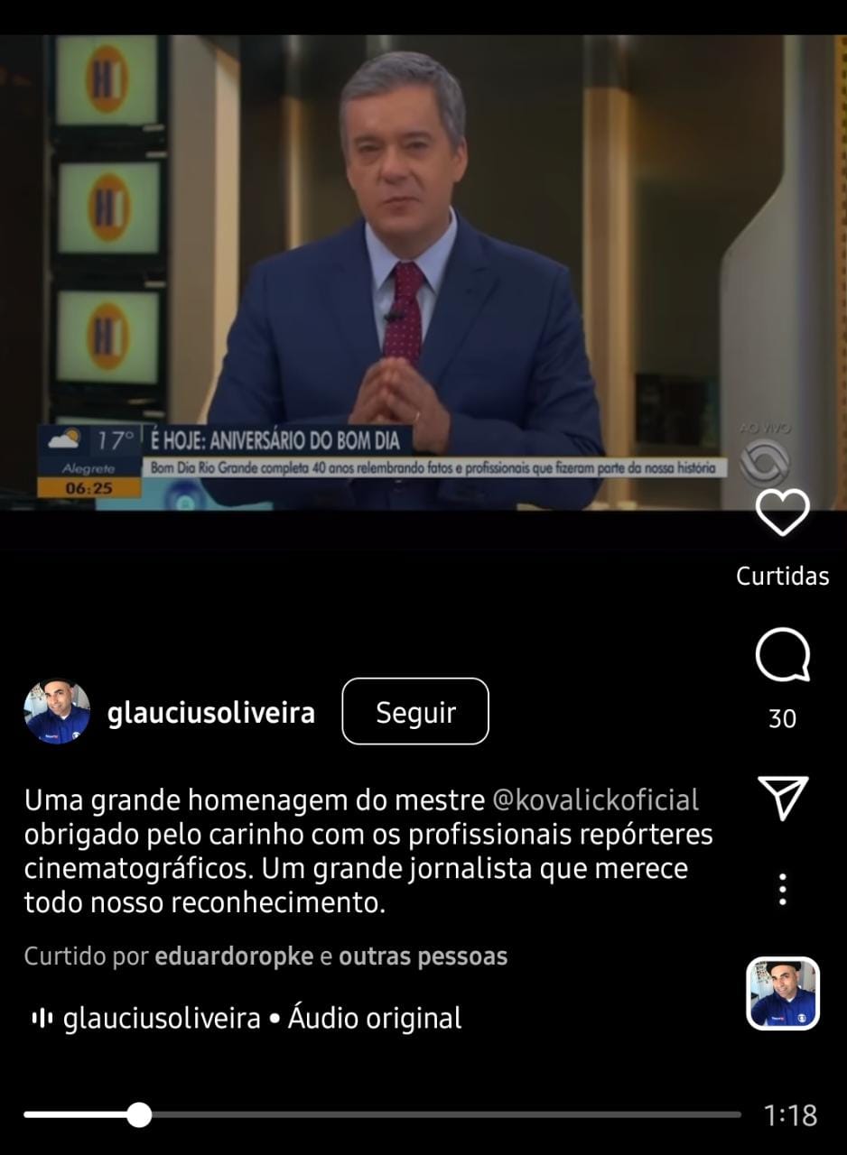 Roberto Kovalick não se segura e cai no choro ao vivo na Globo