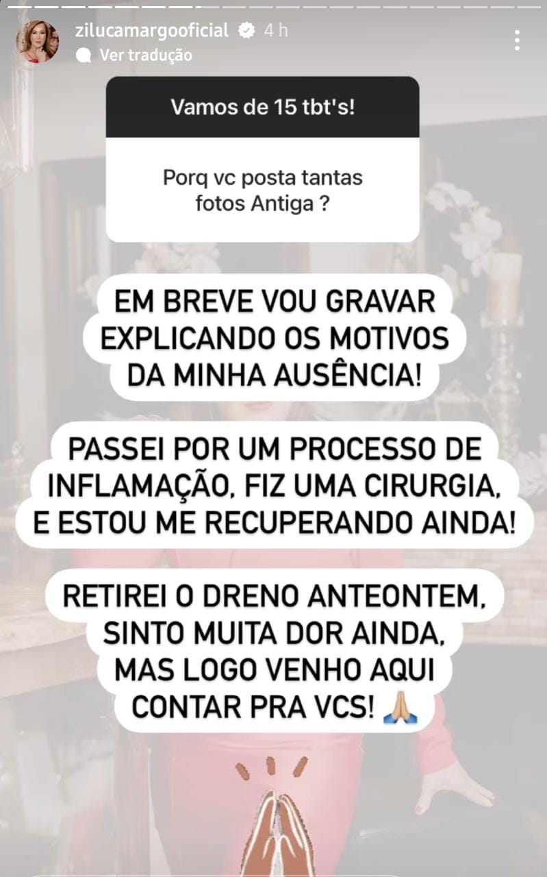 Publicação de Zilu Camargo (Foto: Reprodução/ Instagram)