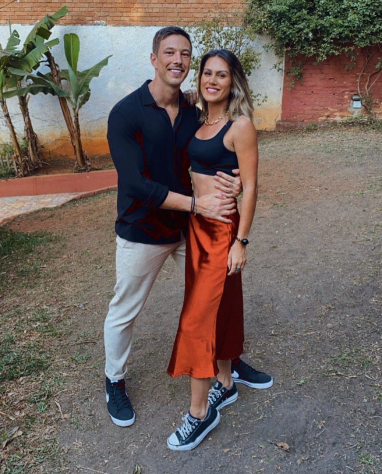 Gabriel Cartolano e sua esposa, Mariana Greeb (Reprodução)