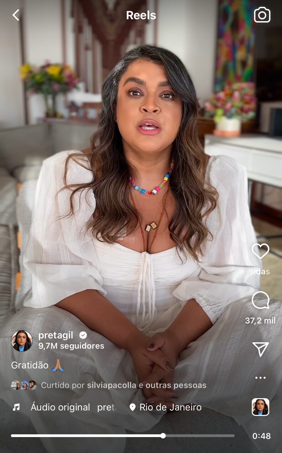 Preta Gil em vídeo publicado nas redes sociais (Reprodução)