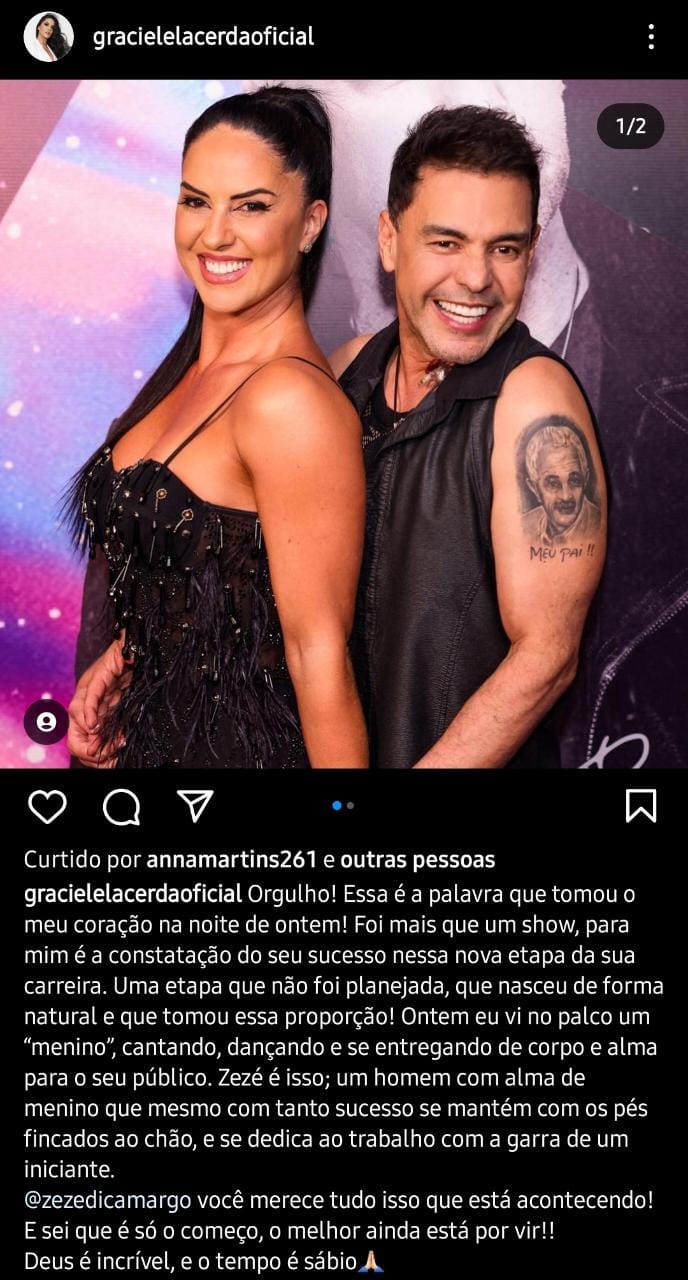 Publicação de Graciele Lacerda (Foto: Reprodução/ Instagram)