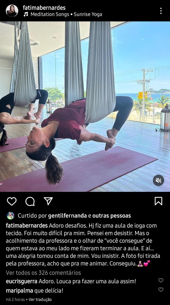 Publicação de Fátima Bernardes (Foto: Reprodução/ Instagram)
