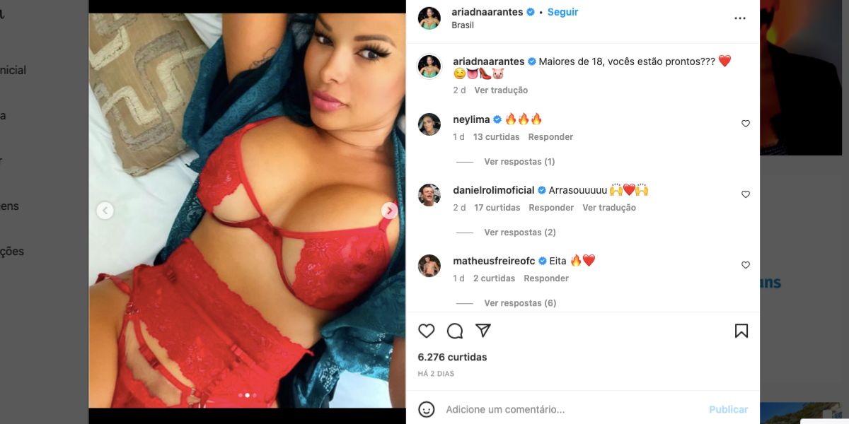 Ariadna Arantes, primeira trans do BBB, vende fotos pelad4 para maiores de idade (Foto: Reprodução / Instagram)