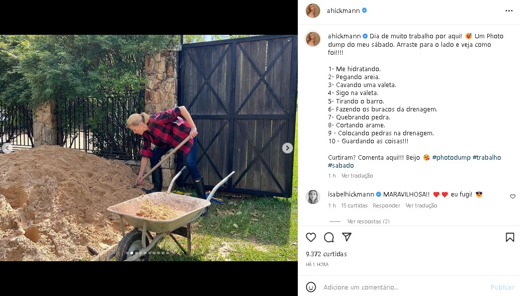 Ana Hickmann demonstrou uma grande habilidade nas atividades do campo e surpreendeu seu público (Foto: Reprodução/ Instagram)