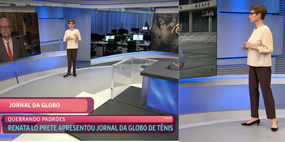 De acordo com Ana Maria, tênis é um ótimo acessório para usar no jornal (Reprodução)