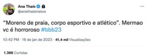 Gabriel é detonado por comentarista da Globo (Foto: Reprodução / Twitter)