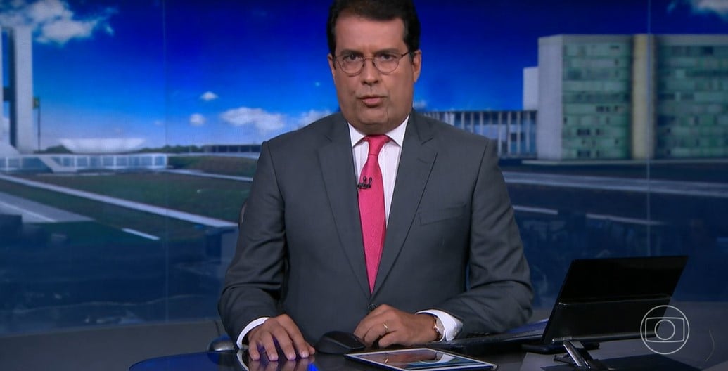 Ana Paula Araújo e André Trigueiro comandaram o Jornal Nacional (Foto: Reprodução)