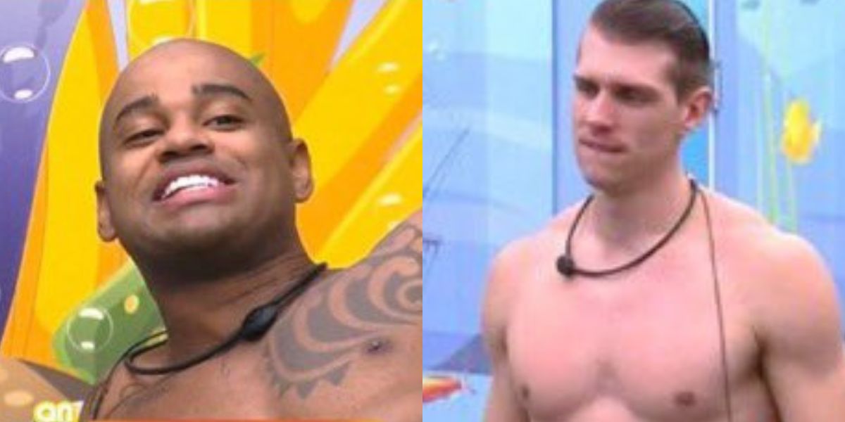 Durante o BBB23, da Globo, Cristian teve conversa safada com Cézar em que falaram sobre membros íntimos, o brother também pediu para dormir com ele, no momento em que estava sem cueca e só de shortinhos. (Foto: Reprodução / Globo)