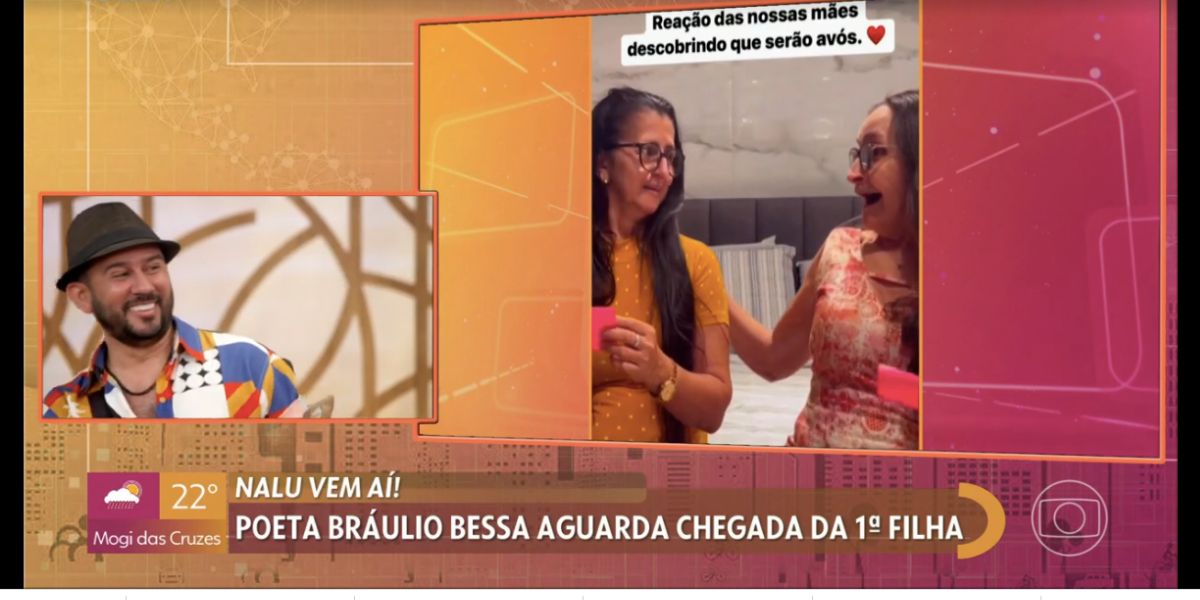 Durante o Encontro, que ocorreu nesta sexta-feira, 20, Patrícia Poeta e Michelle Loreto caíram no choro ao vivo ao ouvir Bráulio Bessa, braço direito de Fátima Bernardes, falar sobre primeira gravidez de esposa, Camilla (Fotos: Reprodução / Globo)