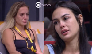 BBB23 - Bruna e Larissa brigam feio e quarto do líder fica vazio logo na primeira noite (Foto: Reprodução / Globoplay)