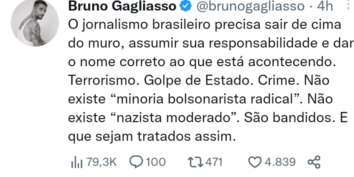 Bruno Gagliasso (Reprodução: Twitter)