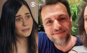 Reviravolta em Travessia - Após 'enterrar' Guida (Alessandra Negrini), Moretti (Rodrigo Lombardi) engata romance com outra (Foto: Reprodução / Globo / Montagem TV Foco)