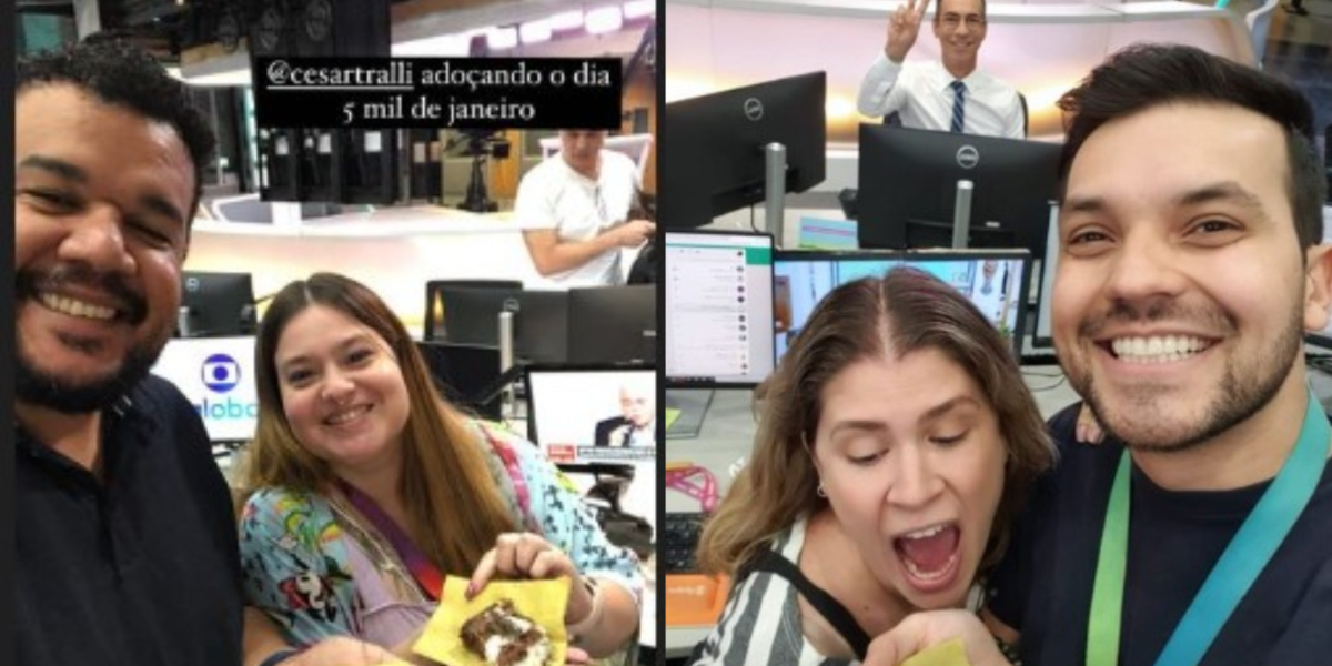 Funcionários da Globo foram agraciados com doces do jornalista - Foto: Reprodução 