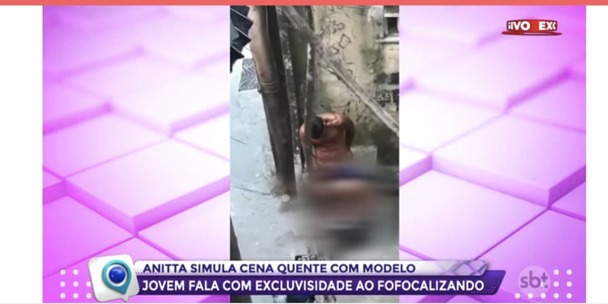 Chris Flores fala sobre polêmica envolvendo clipe de Anitta, mostra cena que é proibida na televisão e Flor explode ao dizer que cena é um absurdo (Foto: Reprodução / Fofocalizando do SBT )