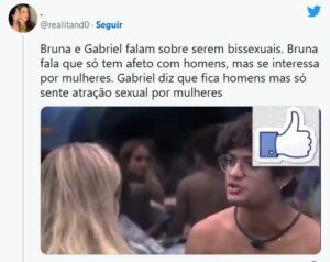 Gabriel Santana no BBB23; ator já disse que está disponível para meninos e meninas no reality (Foto: Reprodução / Twitter)