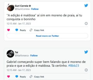 Internautas zombaram da declaração polêmica de Gabriel (Foto: Reprodução / Twitter)