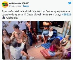 BBB23 - Gabriel critica cabelo de Bruno e causa revolta na casa e fora dela: "Moleque sem noção" (Foto: Reprodução / Twitter)