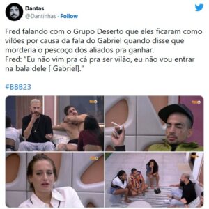 BBB23: Fim de jogo? Detonado, Gabriel perde apoio até de aliados (Foto: Reprodução / Twitter)