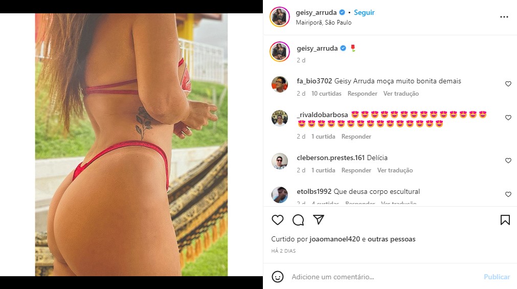 Geisy Arruda usou as redes sociais para expor foto de tatuagem íntima e chama a atenção (Foto: Reprodução)