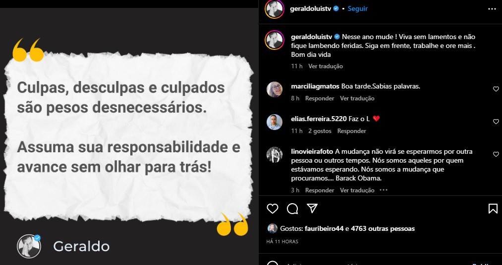 Geraldo Luís manda recado aos milhões de seguidores - Foto: Reprodução