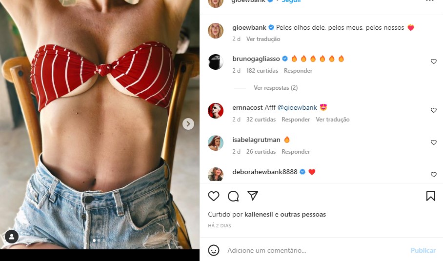 Gio Ewbank postou ums foto misteriosa e causou intriga nos fãs (Foto: Reprodução)