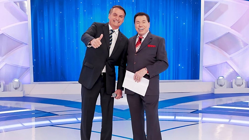 Jair Bolsonaro e Sílvio Santos, no SBT - Foto Reprodução