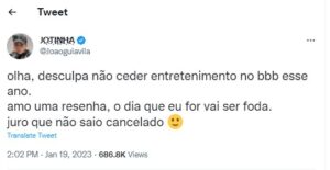 BBB23 - Bruna Griphao faz revelação chocante sobre João Guilherme e ele responde (Foto: Reprodução / Twitter)