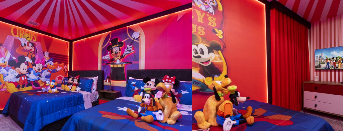 Quarto temático de Dony de Nuccio com tema do Mickey (Foto: Reprodução/Youtube)