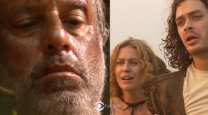 Bruno Mezenga (Antonio Fagundes) em cena de O Rei do Gado; ele será encontrado pela família (Foto: Reprodução / Globo / Montagem TV Foco)