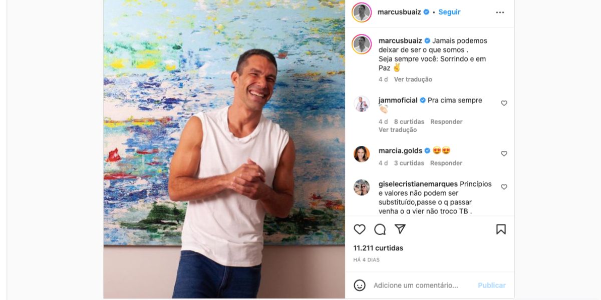 Marcus Buaiz, ex-marido de Wanessa Camargo, faz texto sobre o que é e reflete sobre a importância de ser como realmente é e estar em paz com isso (Foto: Reprodução / Instagram)