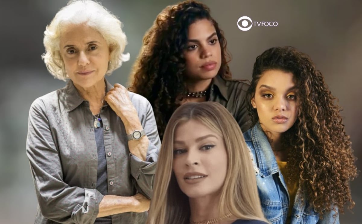 Danielle Olímpia e Grazi Massafera integram o mesmo núcleo da neta de Marieta Severo em Travessia (Foto: Reprodução / Globo / Montagem TV Foco)