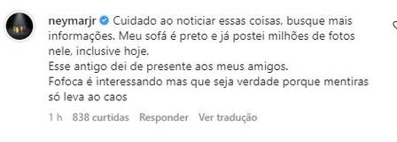 Neymar, após volta com Bruna Biancardi confirmada, abre o jogo sobre encontro com Julia Cardones e nega informações (Foto: Reprodução / Instagram)