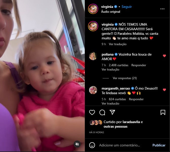 Virgínia Fonseca entrega vídeo da filha cantando e Poliana Rocha dá recado - Foto: Reprodução