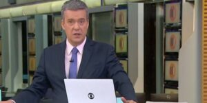 Roberto Kovalick , âncora da Globo, viveu inundação (Foto: Reprodução / Globo)