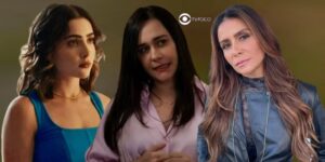 Travessia - Chiara vê foto de Débora, Guida decide conquistar Guerra e Helô cai em armação (Foto: Reprodução / Globo / Montagem TV Foco)